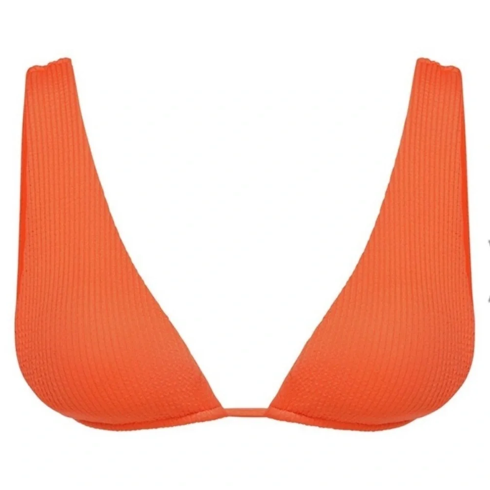 Monday Swimwear Palm Springs Triangle Bikini Top in Cantaloupe Orange NWT